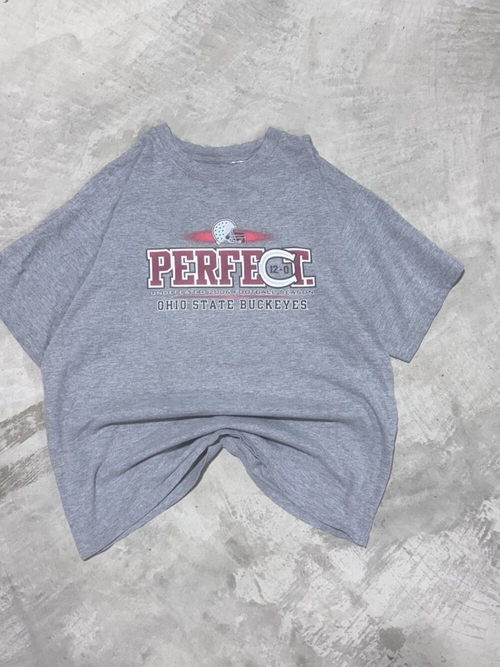 Vintage Ohio State Perfect 12-0 Undefeated 2006 Tee Gray Boxy XL Y2K